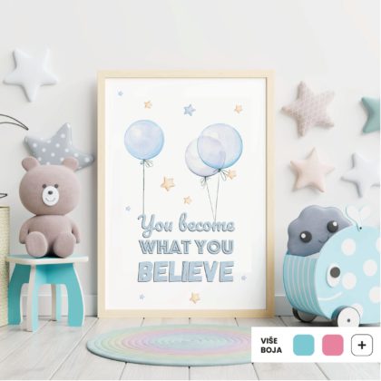 Nursery Poster - Bunny Swing & Balloons No2 | HIAWorkshop®