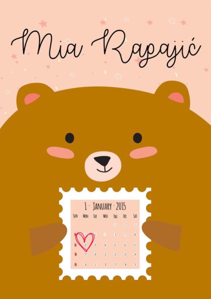 Personalised Kids Calendar Poster Bear UAE – Bear Calendar