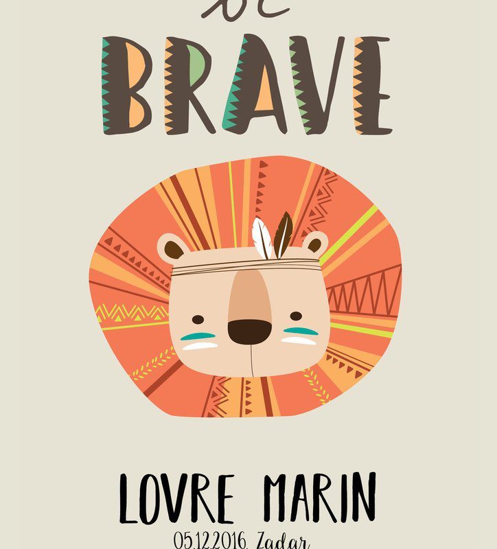 Personalised Lion Kids Poster Bebe UAE – Be Brave Lion - Image 2