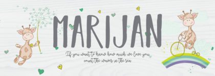 Personalised Kids Name Poster Giraffe2 UAE – Giraffe Name 2