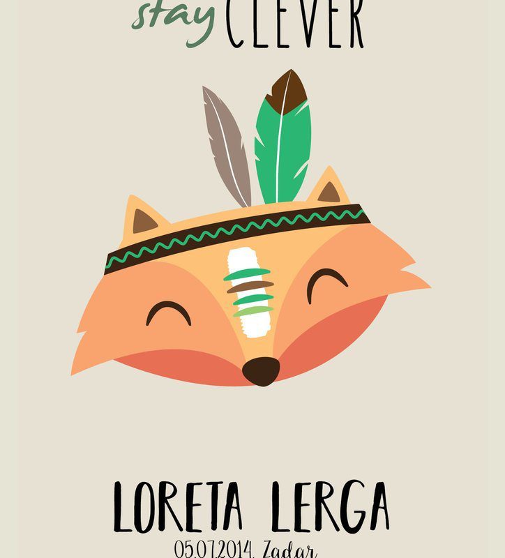 Personalised Jungle Animals Poster Fox UAE – Stay Clever Foxy - Image 2