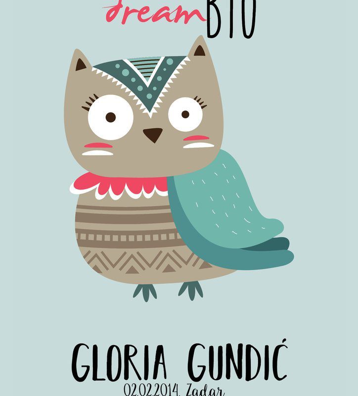 Personalised Space Kids Poster Owl UAE – Dream Big Owly - Image 2