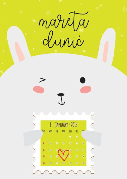 Personalised Kids Calendar Poster Bunny UAE – Bunny Calendar