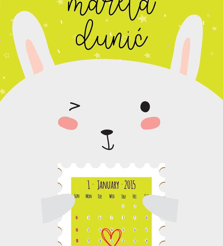 Personalised Kids Calendar Poster Bunny UAE – Bunny Calendar - Image 2