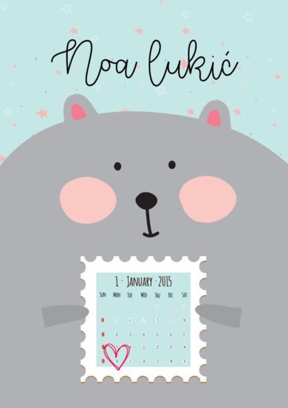 Personalised Baby Milestone Poster Guinea UAE – Guinea Pig Calendar