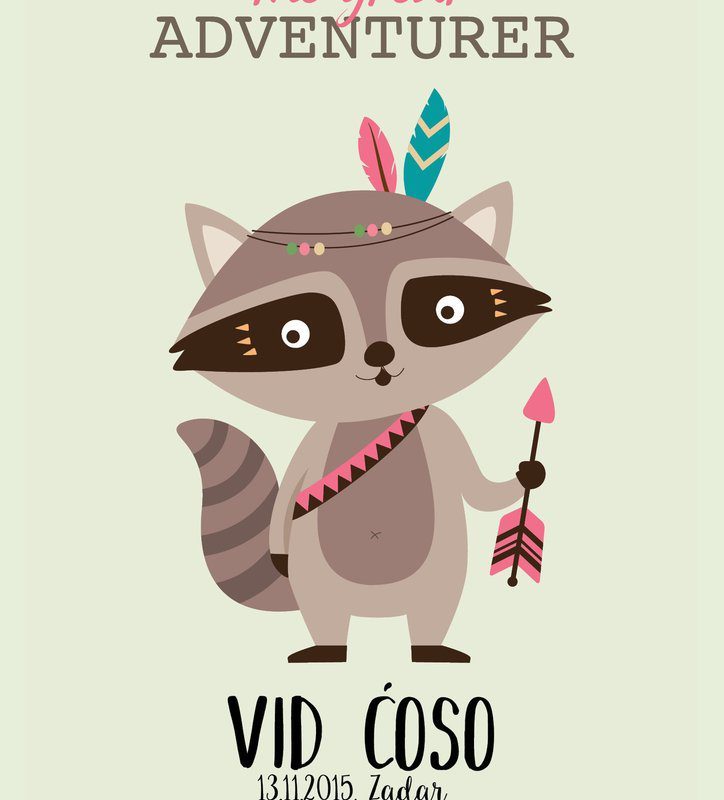 Personalised Kids Adventure Poster Adventurer UAE – Raccoon Adventurer - Image 2