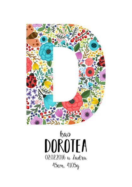 Personalised Floral Kids Poster Flowers UAE – Playful Flowers