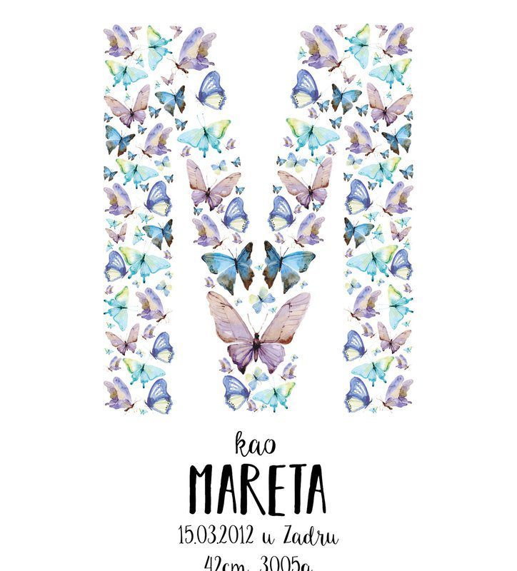 Personalised Butterfly Kids Poster Butterflies UAE – Playful Butterflies - Image 2