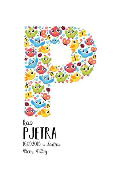 Personalised Woodland Kids Poster Birds UAE – Happy Birds