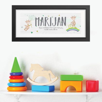 Personalised Kids Name Poster Giraffe2 UAE – Giraffe Name 2