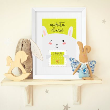 Personalised Kids Calendar Poster Bunny UAE – Bunny Calendar