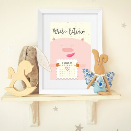 Personalised Kids Calendar Poster Piggy UAE – Piggy Calendar
