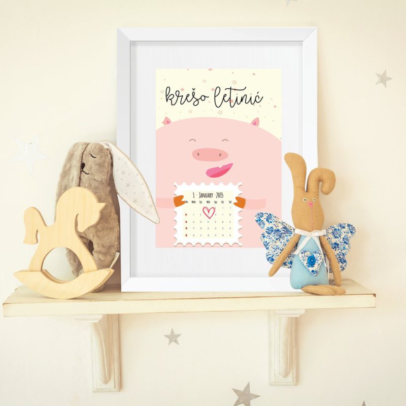 Personalised Kids Calendar Poster Piggy UAE – Piggy Calendar