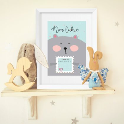 Personalised Baby Milestone Poster Guinea UAE – Guinea Pig Calendar