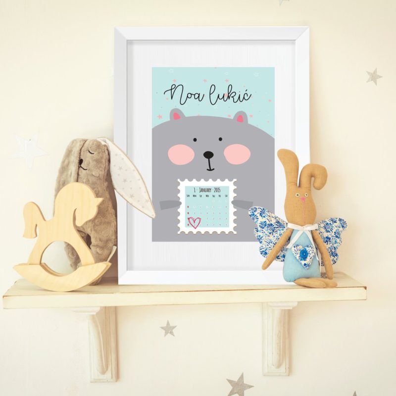 Personalised Baby Milestone Poster Guinea UAE – Guinea Pig Calendar