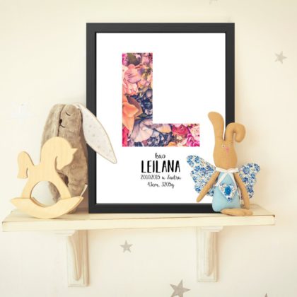 Personalised Floral Kids Poster Blooms UAE – Flower Blooms