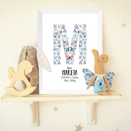 Personalised Butterfly Kids Poster Butterflies UAE – Playful Butterflies
