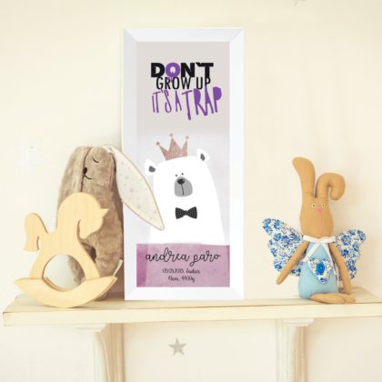 Personalised Inspirational Kids Poster Purple UAE – Don’t Grow Up Purple