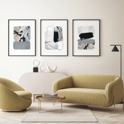 Abstract Poster Set UAE – Exquisite Brushstrokes