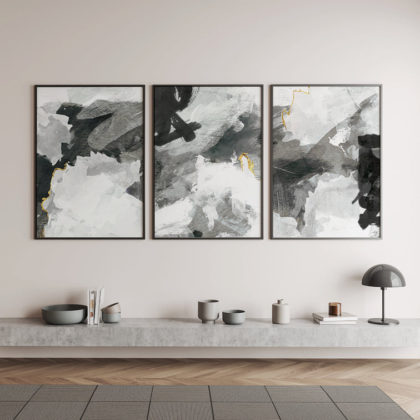 Abstract Poster Set UAE – Monochromatic Impressions