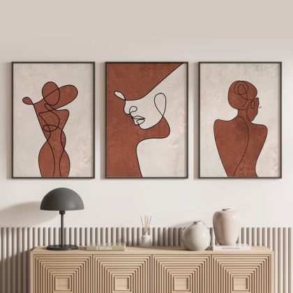 Abstract Poster Set UAE – Shape of You Terracotta