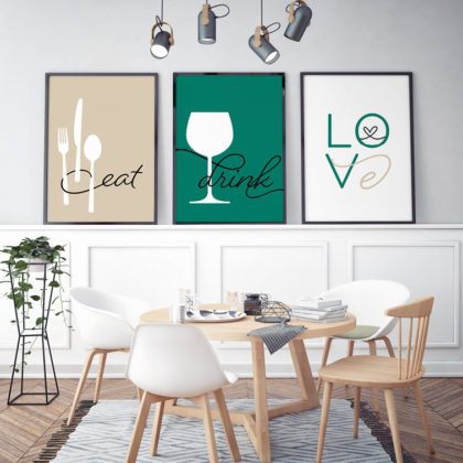 Quote Poster Set UAE – Eat, Drink, Love Green