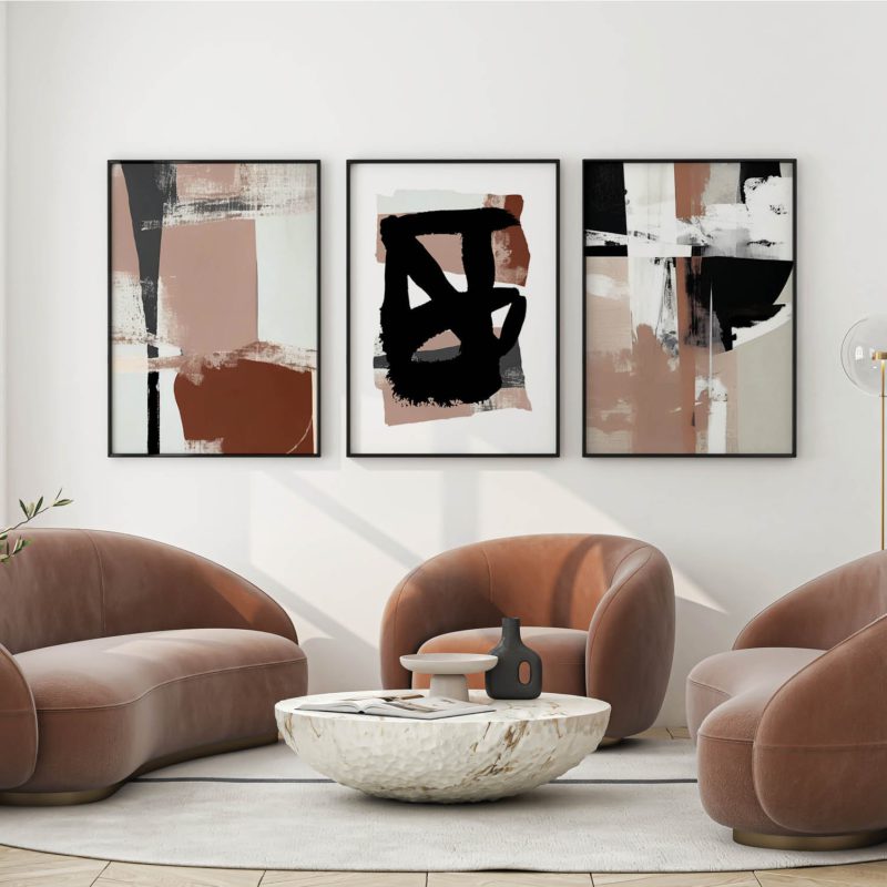 Abstract Poster Set UAE – Maroon Composure