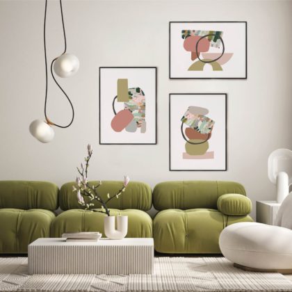 Abstract Poster Set UAE – Pistachio Mosaic