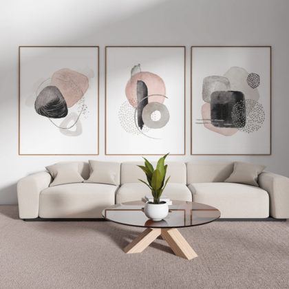 Abstract Poster Set UAE – Gentle Abstract Pale