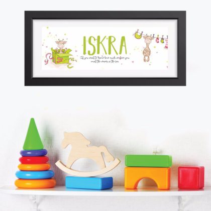 Custom Nursery Name Poster Giraffe1 UAE – Giraffe Name 1