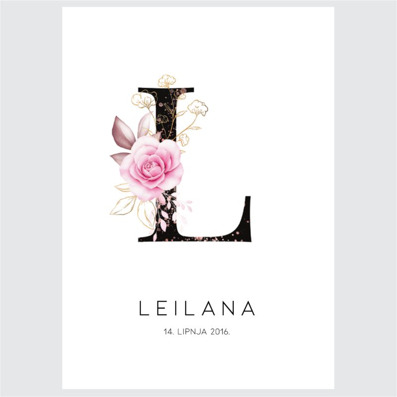 Personalised Floral Kids Poster Flower UAE – Elegant Flower - Image 2