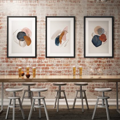 Abstract Poster Set UAE – Goldish Abstract