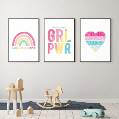 Kids Wall Poster Set | Girl Power Magic