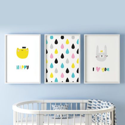 Kids Wall Poster Set | Happy Drops