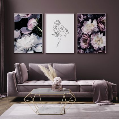 Line Art Poster Set UAE – Line Art & Flowers