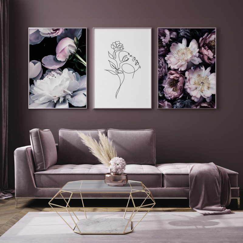 Line Art Poster Set UAE – Line Art & Flowers