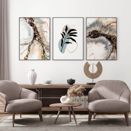 Abstract Poster Set UAE – Spectacular Marble Cold