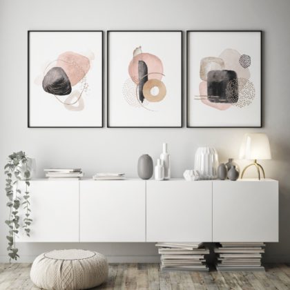 Abstract Poster Set UAE – Gentle Abstract Anthracite