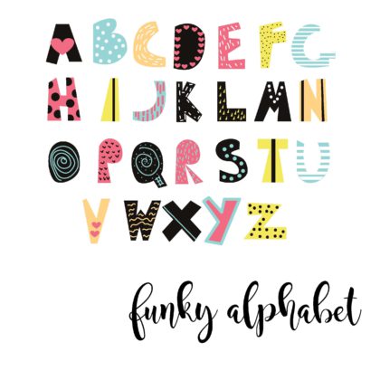 Funky Alphabet – Kids Name Stickers – Letters