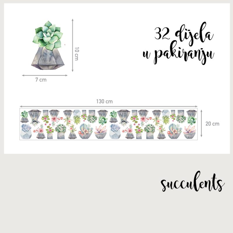 Nature Wall Decal – Succulents - Image 2