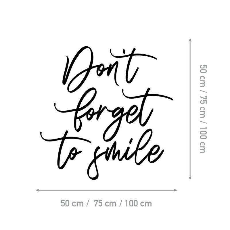 Quote Wall Sticker – Don’t Forget to Smile - Image 2