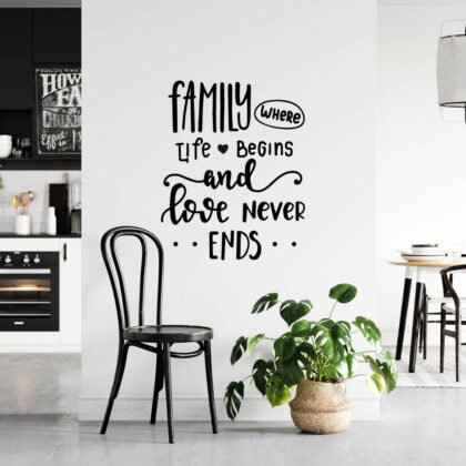 Quote Wall Sticker – Family Where Life Begins