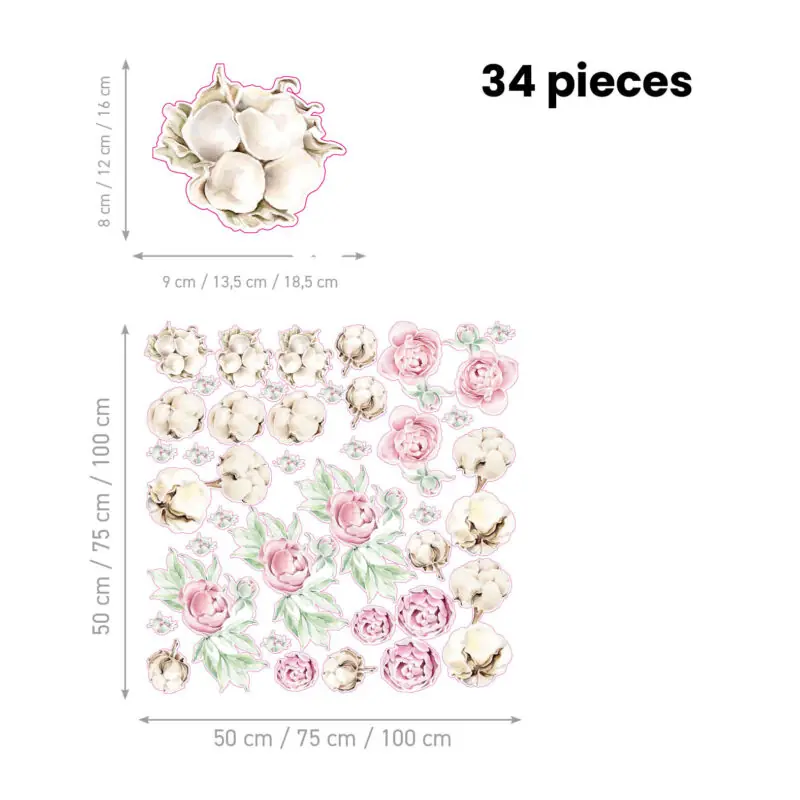 Wall Decals Home Decor – Romantic Cotton - Image 2