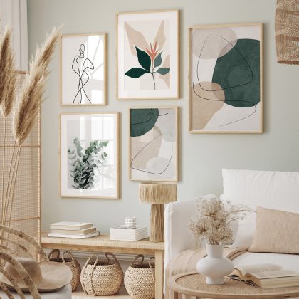 Modern Wall Art Poster Set – Pastel Serenity