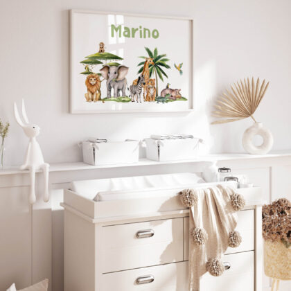 Personalised Kids Poster Safari UAE – Simple Safari Adventure | HIA Workshop®