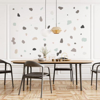 Peel & Stick Wall Decal – Terrazzo Aqua Pebble