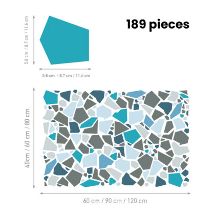 Geometric Wall Decal – Terrazzo Blue