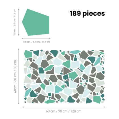 Geometric Wall Decal – Terrazzo Green