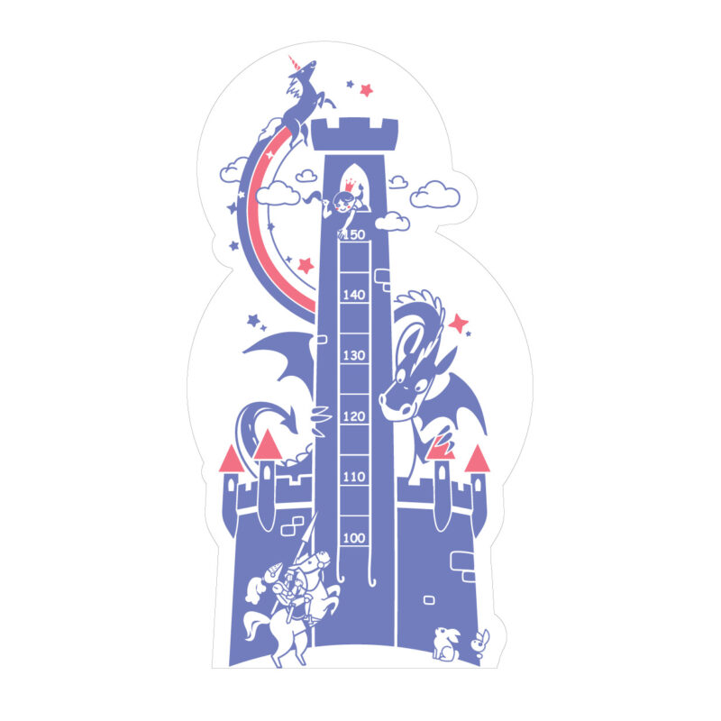 Dragon Castle children’s height measurement wall sticker by Sticky Gecko