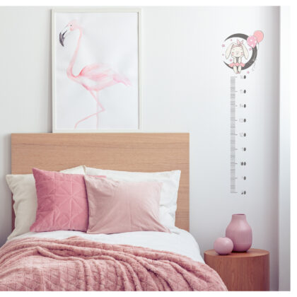 Children’s Height Measurement Wall Sticker – Moon Bunny